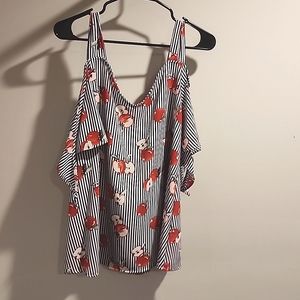 Apple blue stripe blouse